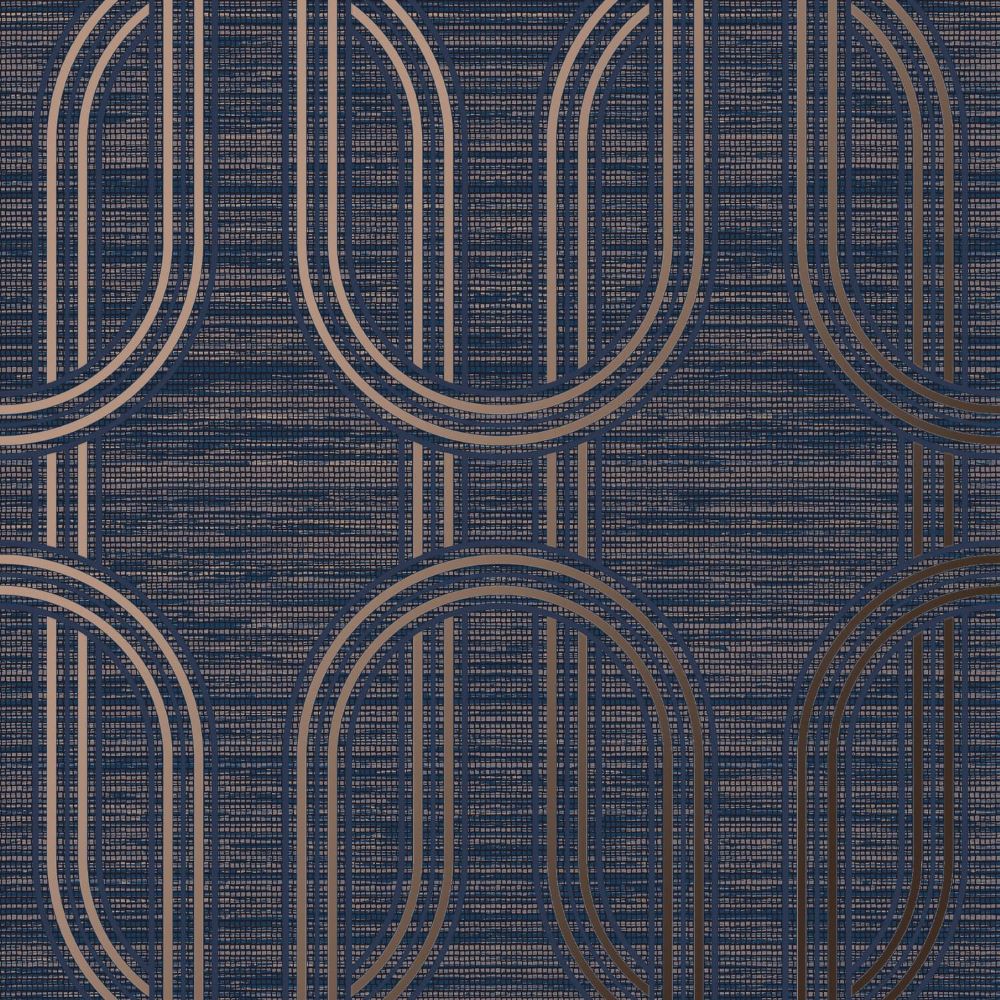 120858 - Indulgent Geo Wallpaper - Sapphire - Boutique Luxury