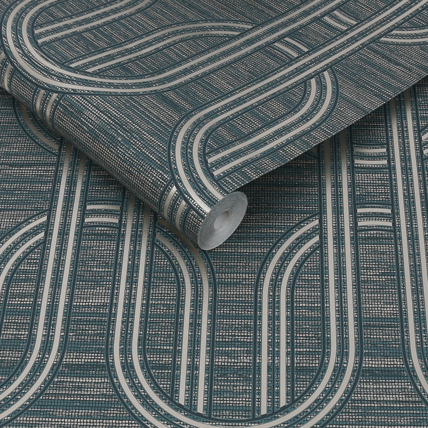120859 - Indulgent Geo Wallpaper - Emerald - Boutique Luxury