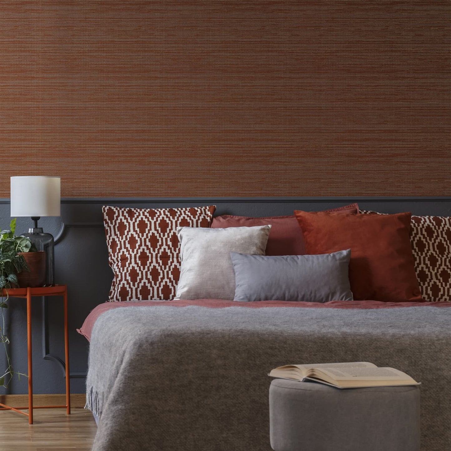 120862 - Gilded Texture Wallpaper - Ruby - Boutique Luxury