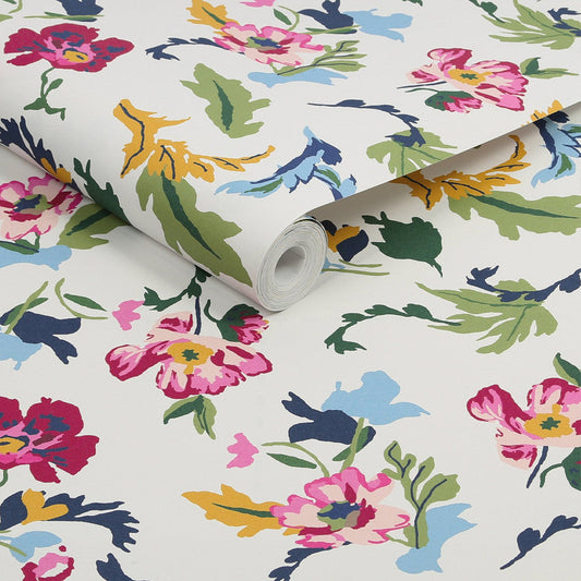 120867 - Cambridge Painted Floral Wallpaper - Cream - Joules