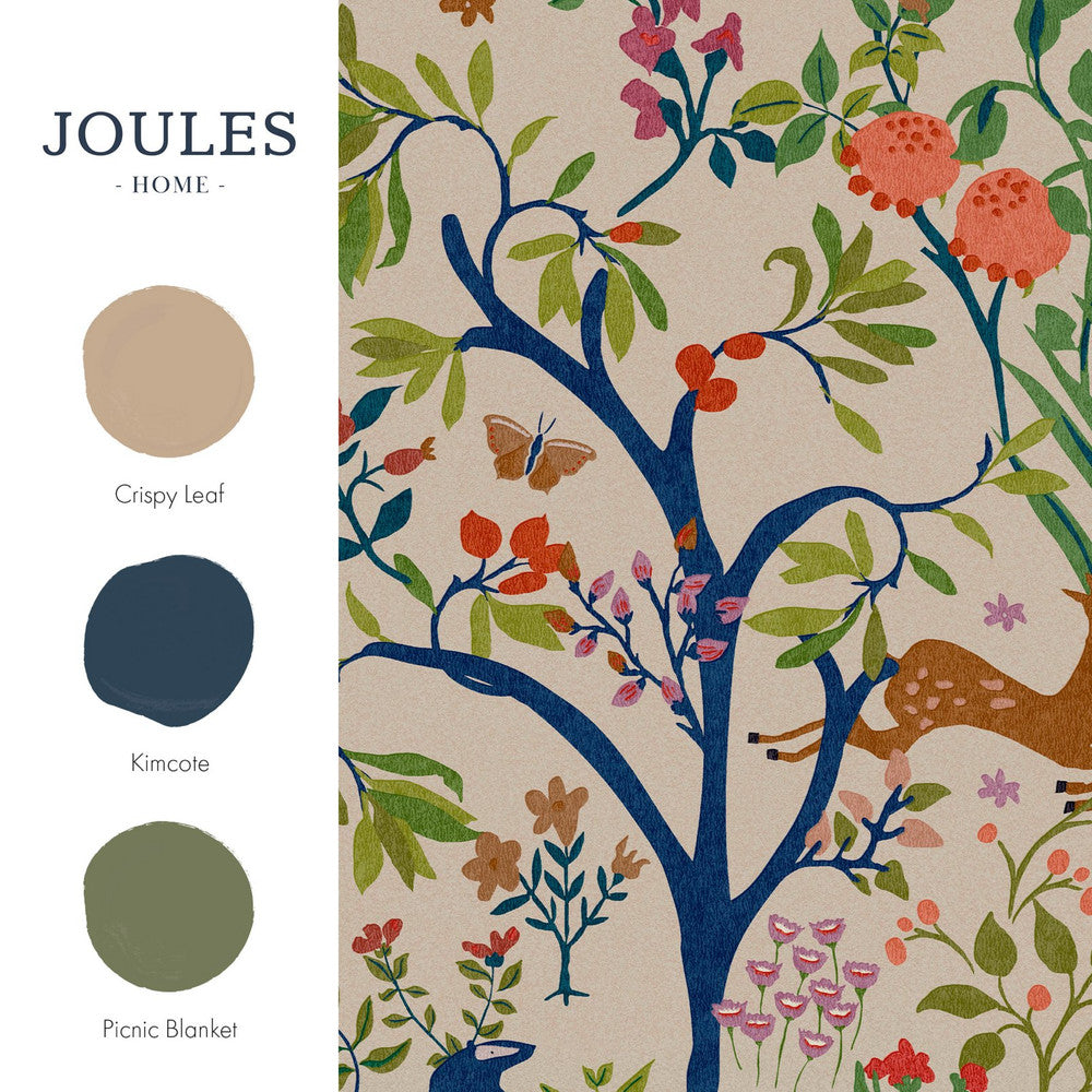 120871 - Enchanted Woodland Wallpaper - Antique Cream - Joules
