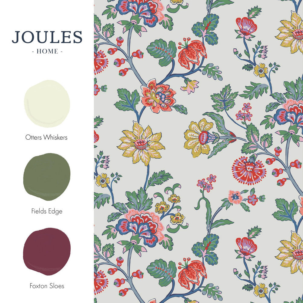 120877 - Vine Cottage Floral Wallpaper - Cream - Joules