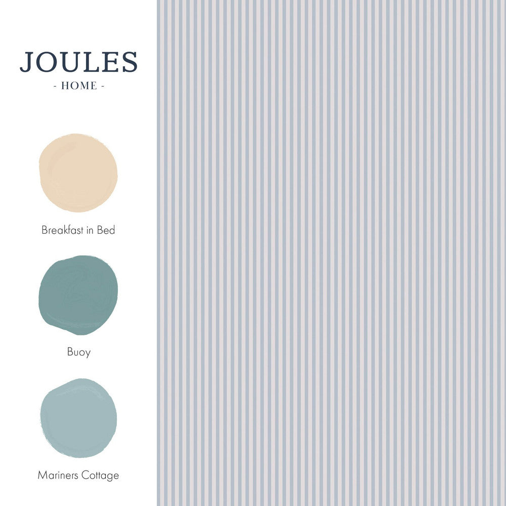 120879 - Country Critters Ticking Stripe Wallpaper - Blue - Joules
