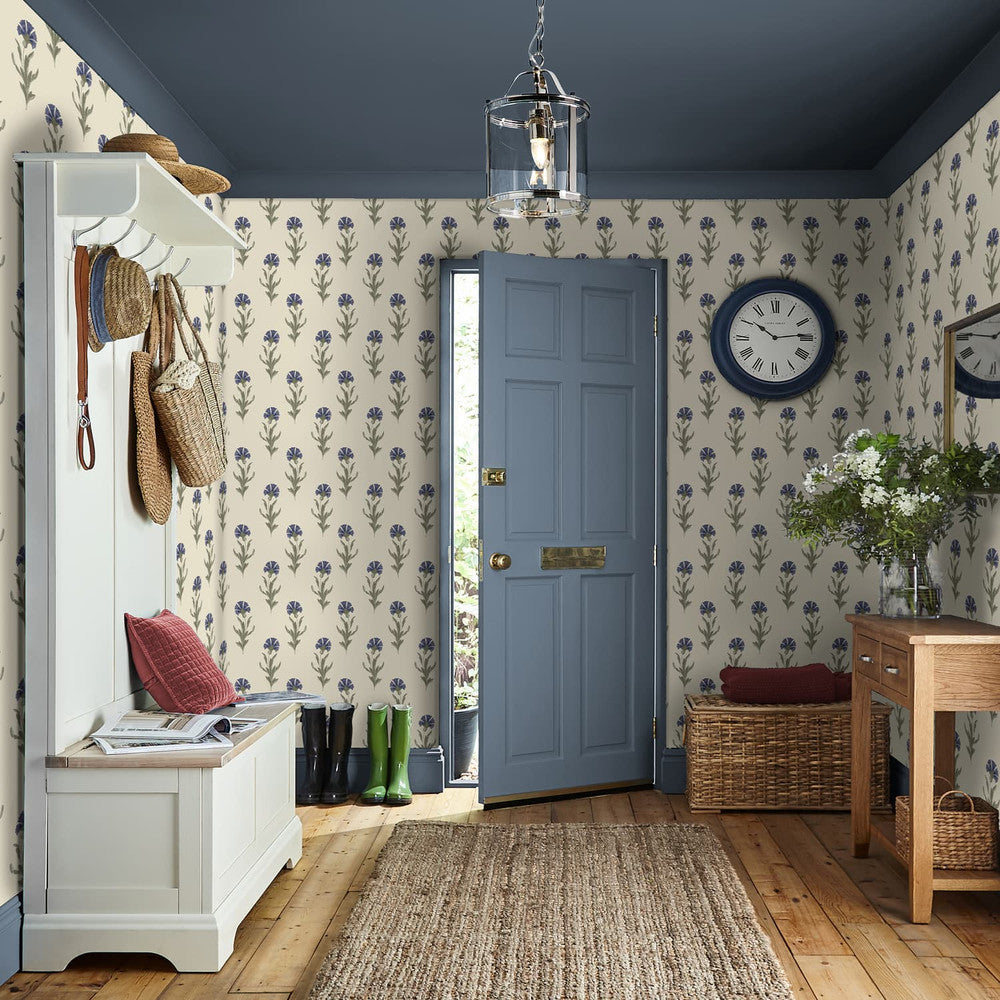 121068 - Dandelion Dusky Wallpaper - Seaspray Blue - Laura Ashley
