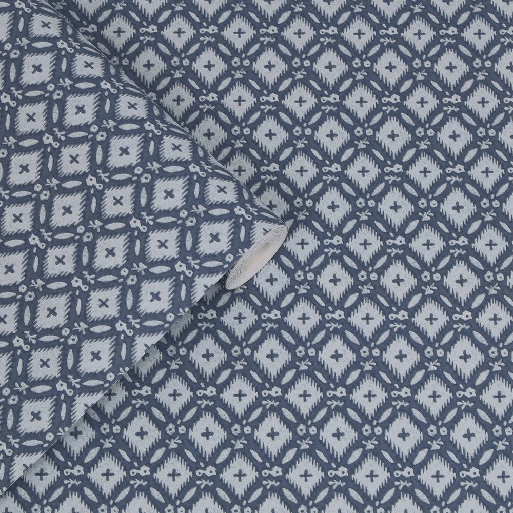 121071 - Whitebrook Wallpaper - Dusky Seaspray Blue - Laura Ashley