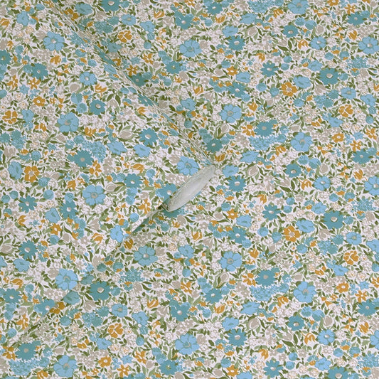 121075 - Loveston Wallpaper - Newport Blue - Laura Ashley