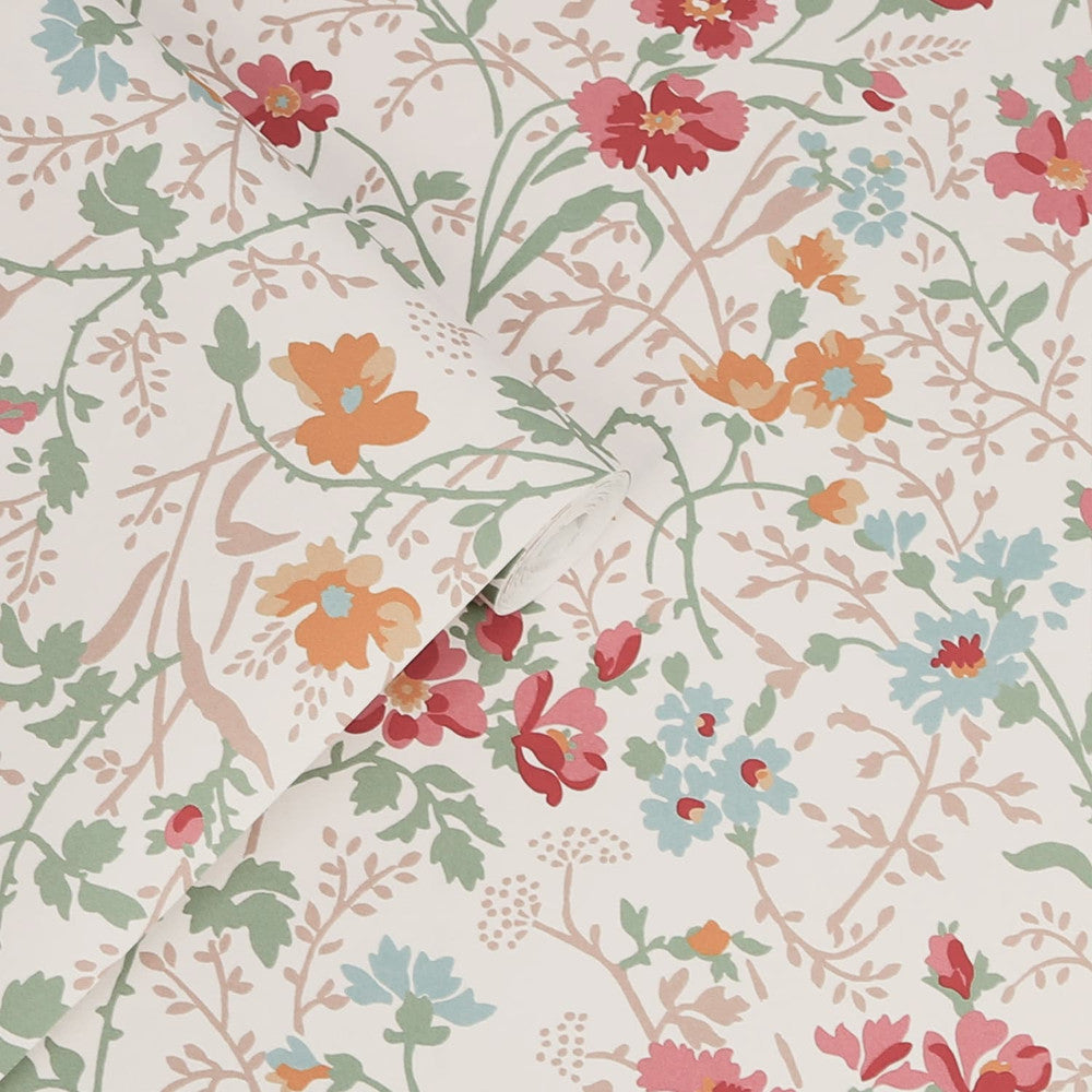 121082 - Shropshire Posy Wallpaper - Antique Pink - Laura Ashley