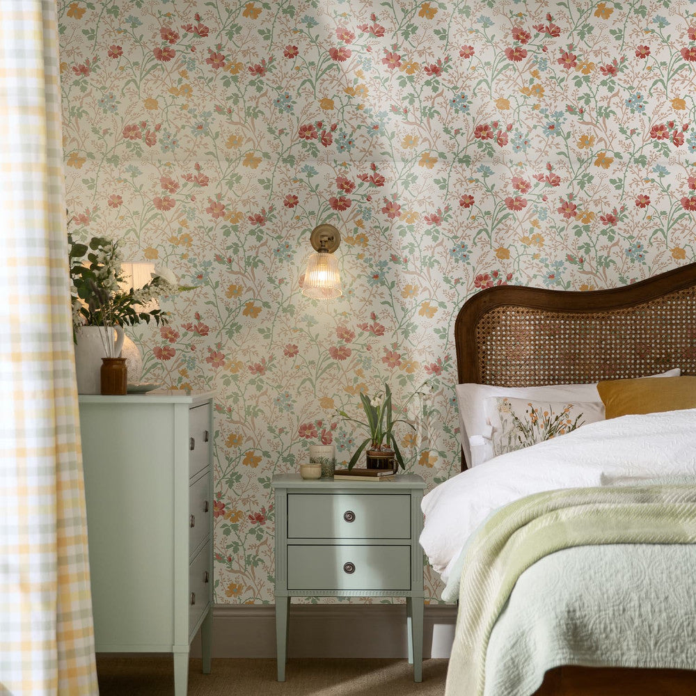 121082 - Shropshire Posy Wallpaper - Antique Pink - Laura Ashley