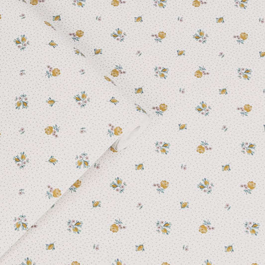 121084 - Claudia's Friend Wallpaper - Pale Ochre Yellow - Laura Ashley