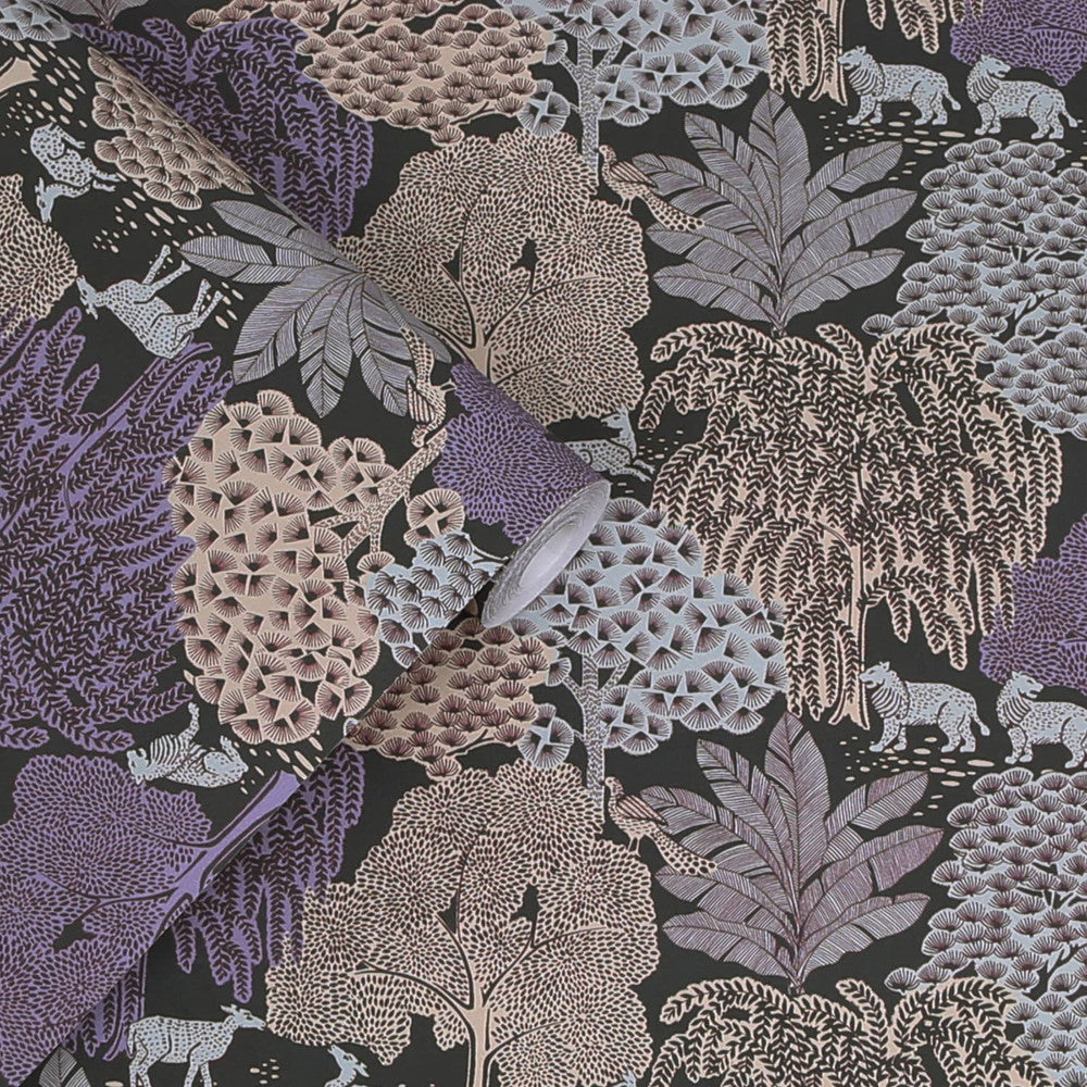 121087 - Garwood Grove Wallpaper - Violet Grey - Laura Ashley