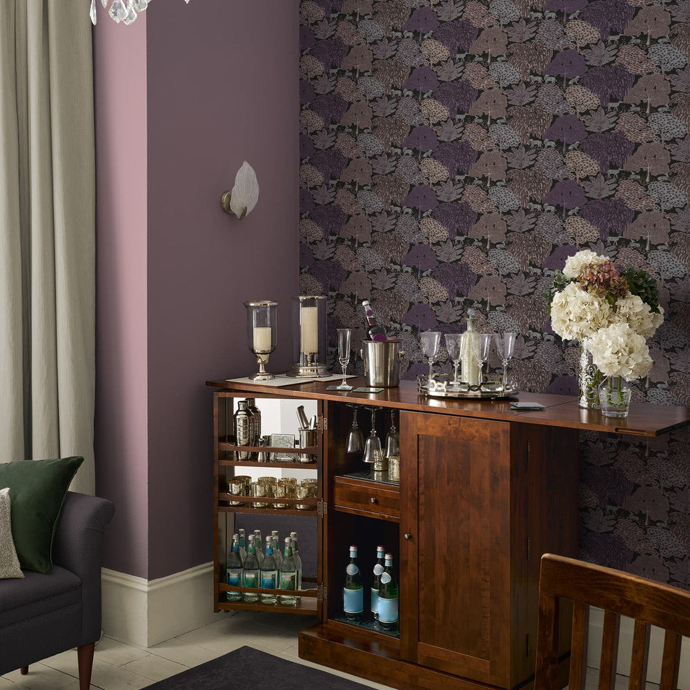 121087 - Garwood Grove Wallpaper - Violet Grey - Laura Ashley