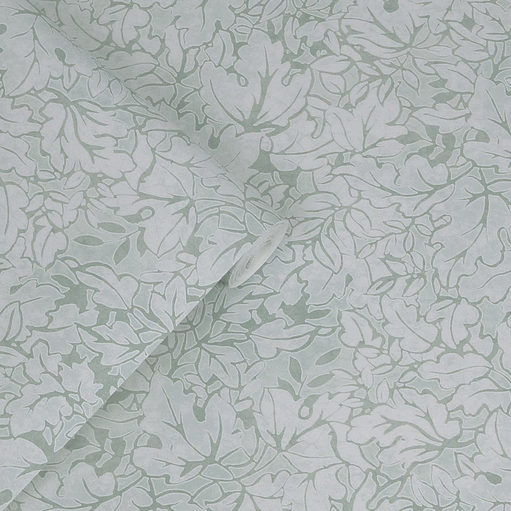 121089 - Corrina Leaf Wallpaper - Mineral Green - Laura Ashley