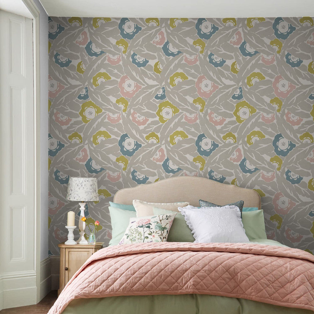 121189 - Optimism Floral Wallpaper - Grey - Next