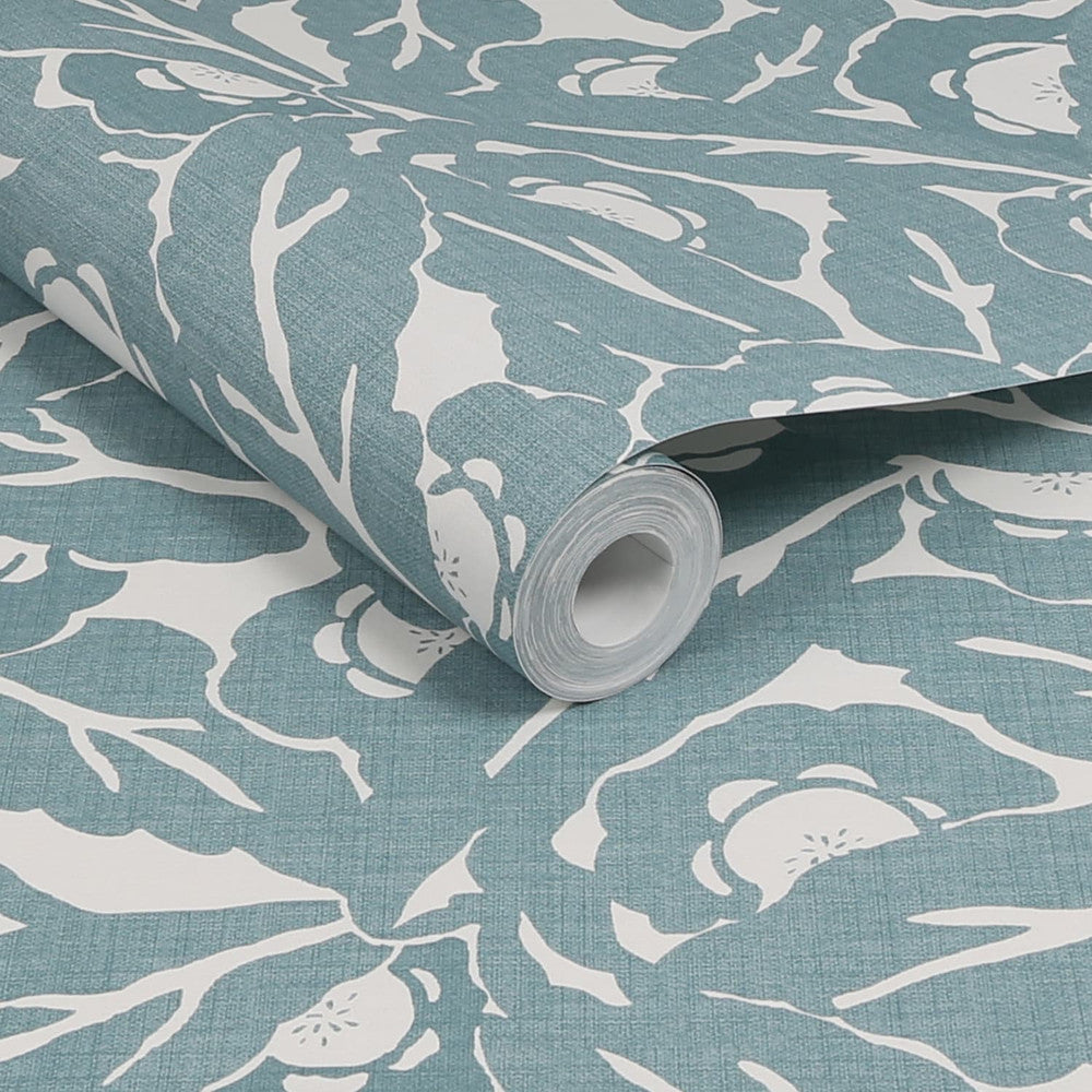 121190 - Optimism Floral Wallpaper - Blue - Next