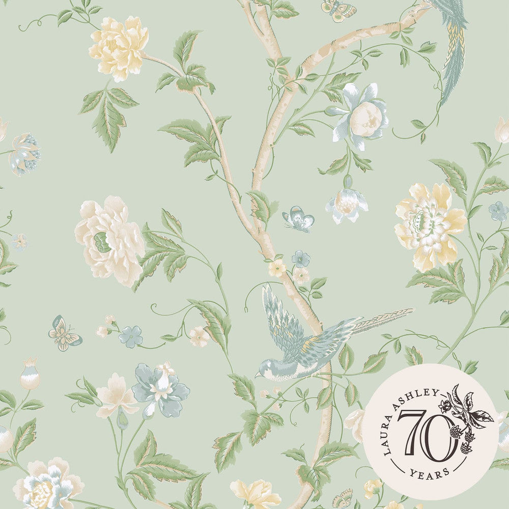 121407 - Summer Palace Wallpaper - Eau de Nil - Laura Ashley
