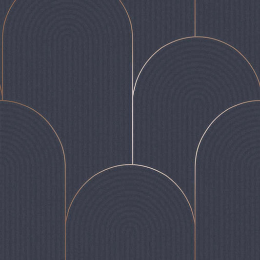 121418 - Lancet Wallpaper - Navy - Graham & Brown