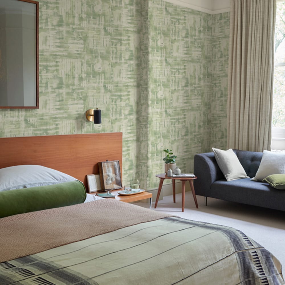 121435 - Reecho Wallpaper - Green - Graham & Brown