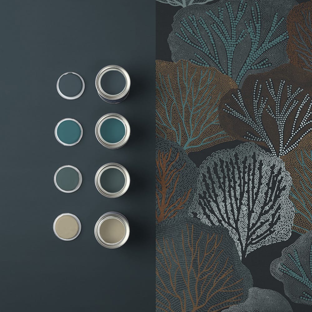 121446 - Twyla Wallpaper - Midnight - Graham & Brown