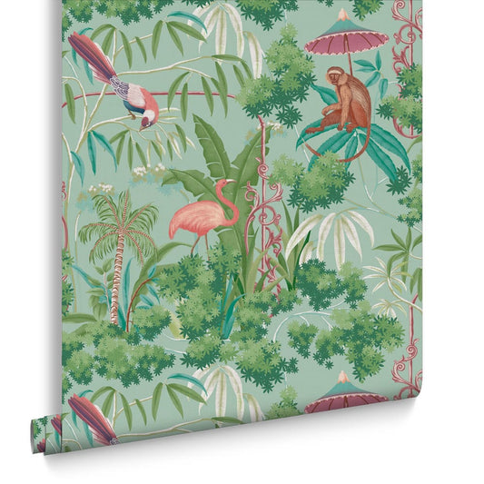121456 - Curious Canopy Day Wallpaper - Green - Graham & Brown