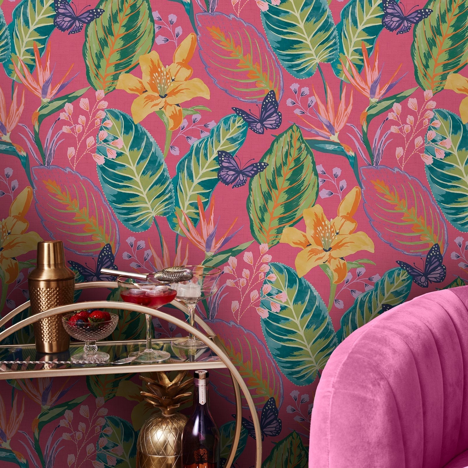 122357 - Eden Wallpaper - Hot Pink - Envy