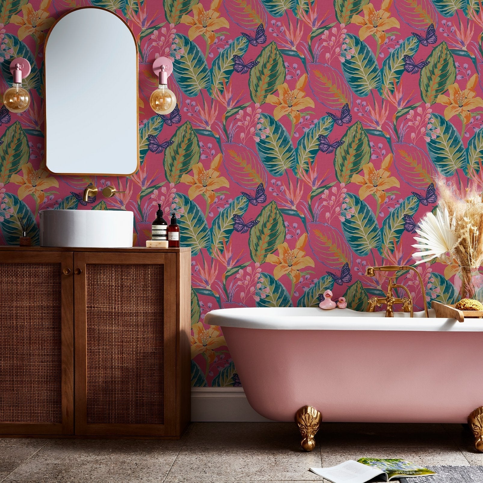 122357 - Eden Wallpaper - Hot Pink - Envy