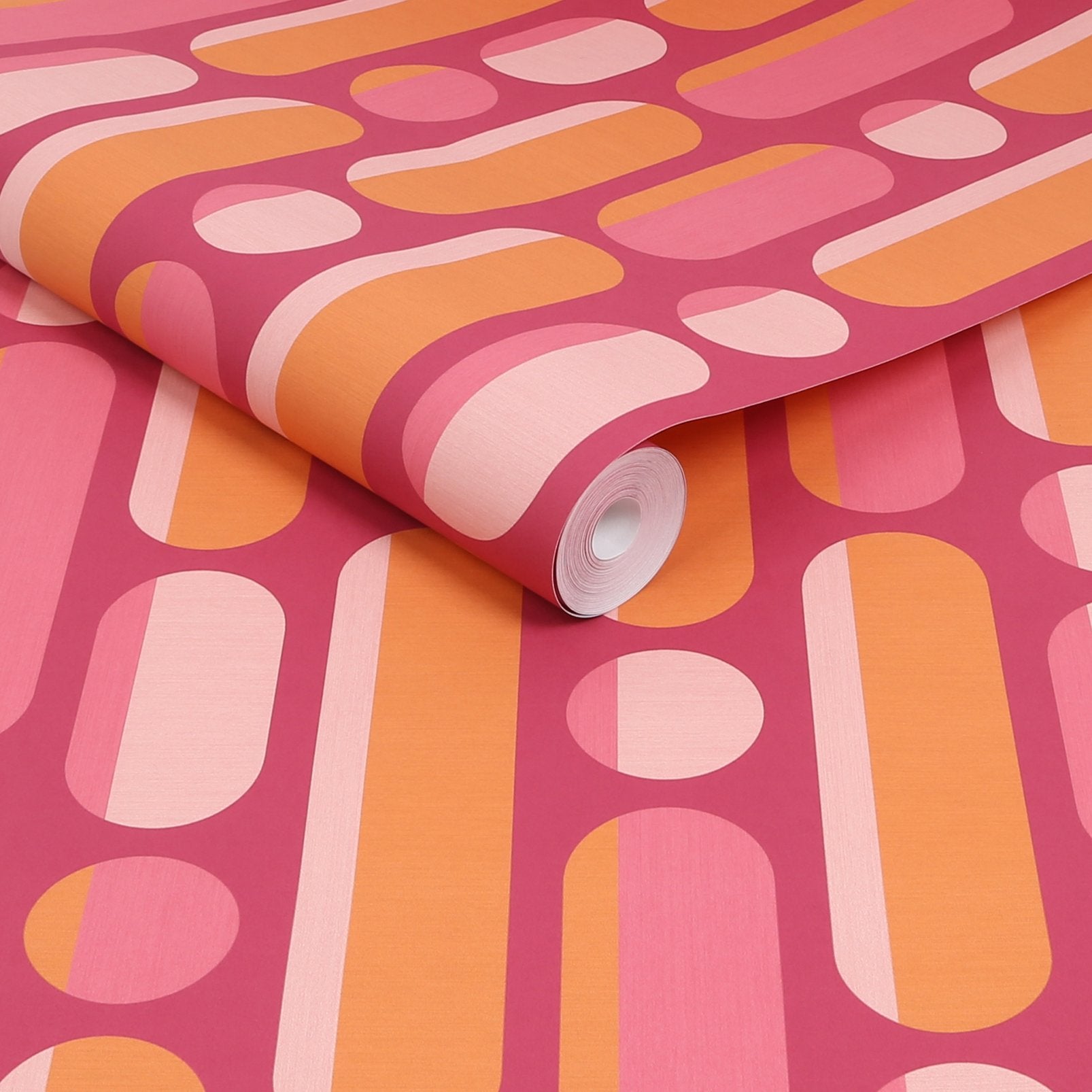 122376 - Morse Wallpaper - Tangerine & Raspberry - Envy