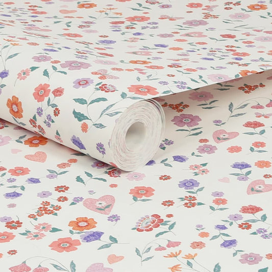 122396 - Woodland Ditsy Wallpaper - Lavender & Peach - Next