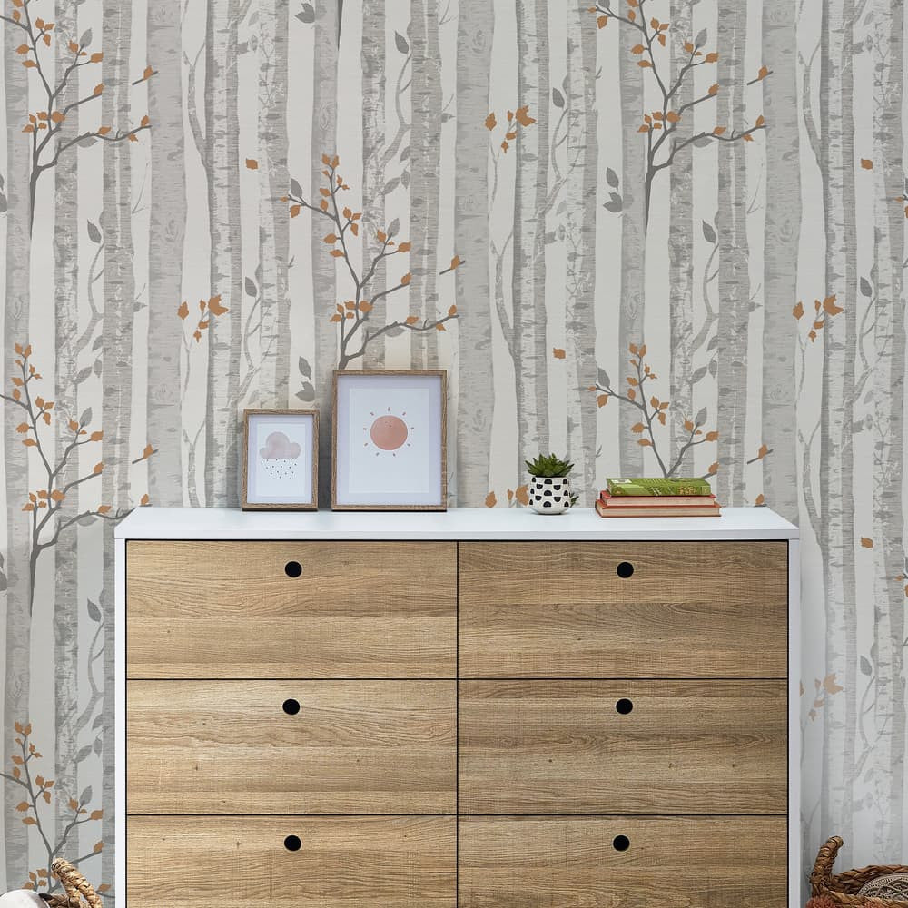 122403 - Woodland Wallpaper - Grey - Next