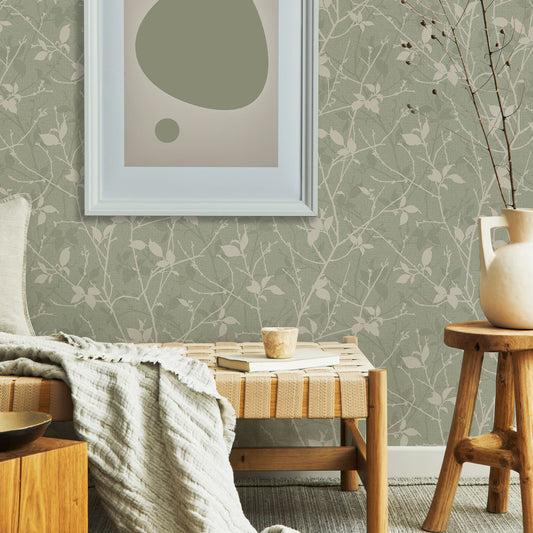 122430 - Belle Wallpaper - Sage - Boutique Luxury