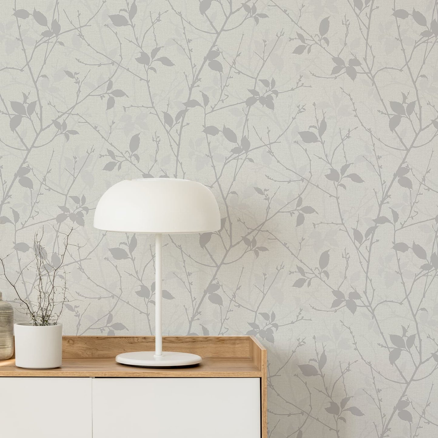 122433 - Belle Wallpaper - White & Silver - Boutique Luxury