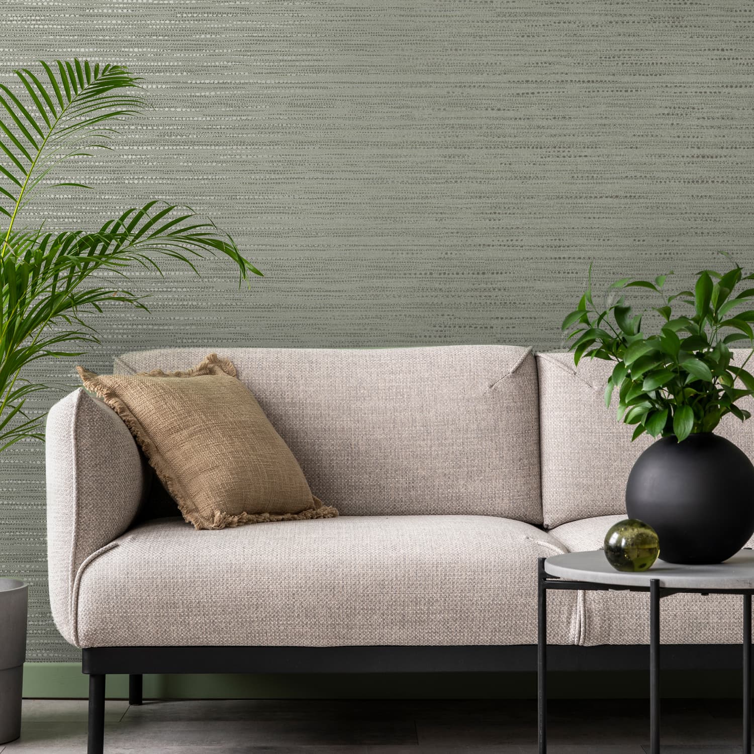 122435 - Chunky Weave Wallpaper - Sage - Boutique Luxury