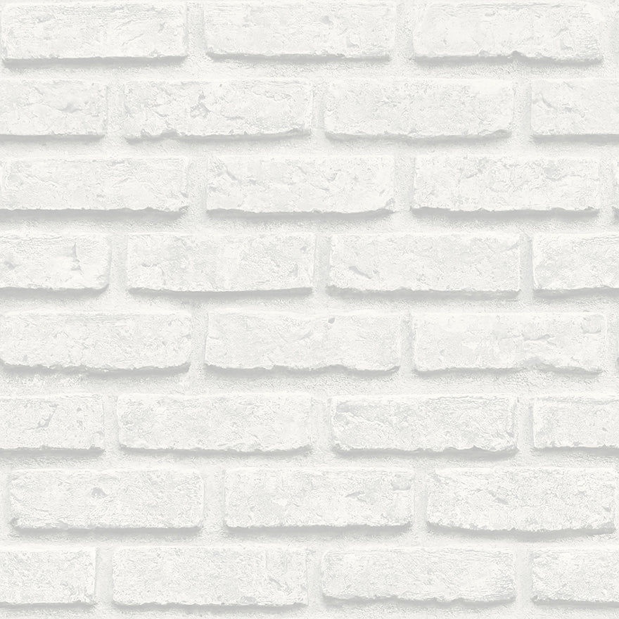 12250 - White Brick Wallpaper - White - Holden Decor