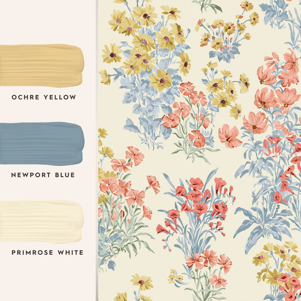 122742 - Megan Wallpaper - Ochre Yellow - Laura Ashley
