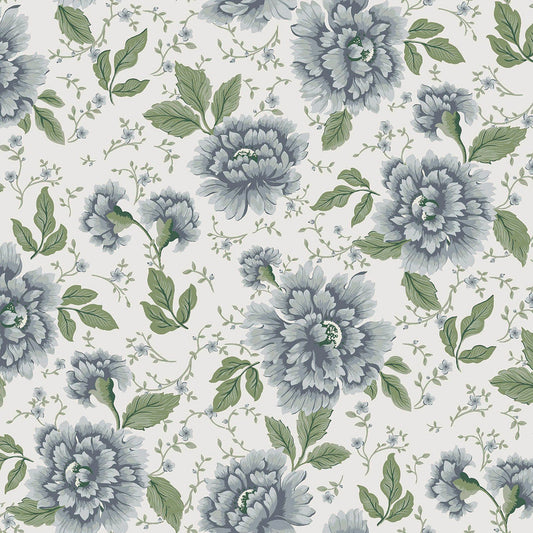 122747 - Pickworth Posy Wallpaper - Pale Seaspray Blue - Laura Ashley
