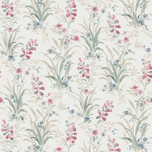 122750 - Mosedale Posy Wallpaper - Soft Natural - Laura Ashley