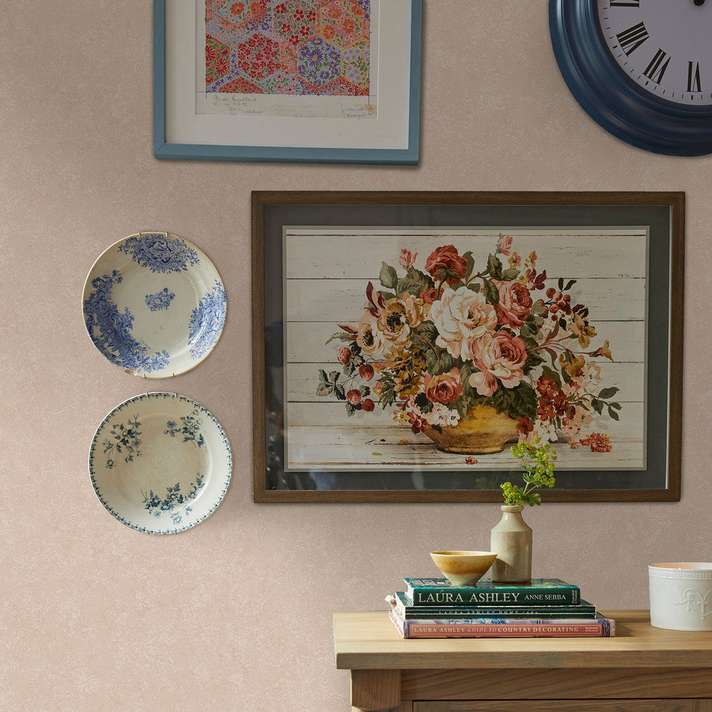 122755 - Brindley Wallpaper - Plaster Pink - Laura Ashley