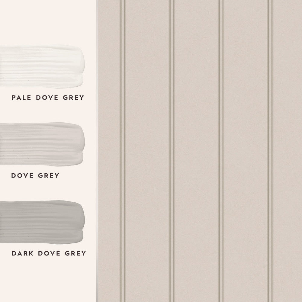 122759 - Chalford Wood Panelling Wallpaper - Dove Grey - Laura Ashley