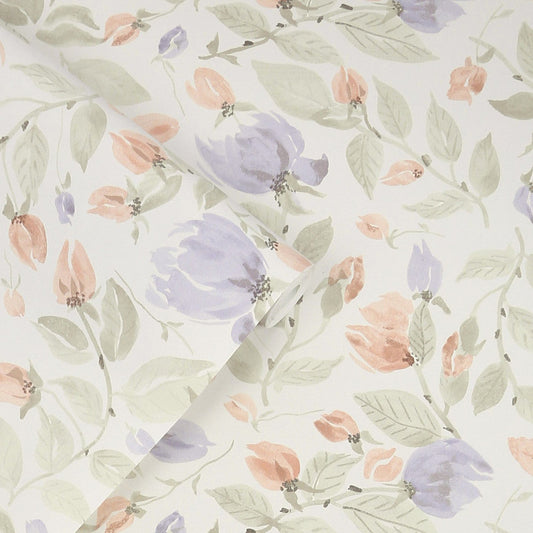 122761 - Orisia Peony Wallpaper - Pale Sage Green - Laura Ashley