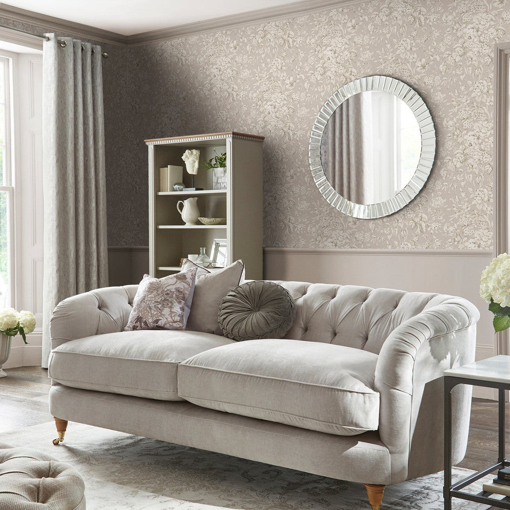122762 - Heledd Blooms Wallpaper - Dove Grey - Laura Ashley