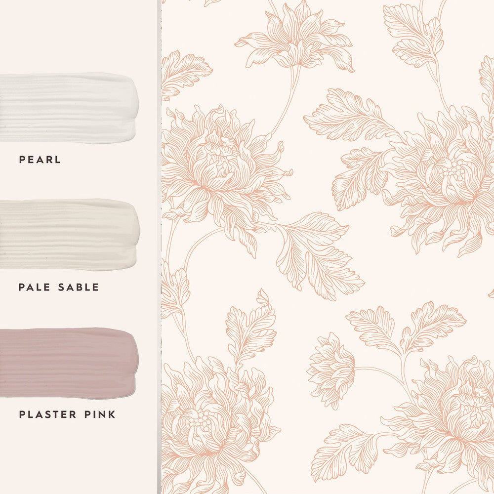 122763 - Stratton Wallpaper - Plaster Pink - Laura Ashley