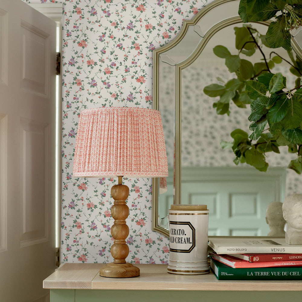 122765 - Priory Wallpaper - Coral Pink - Laura Ashley