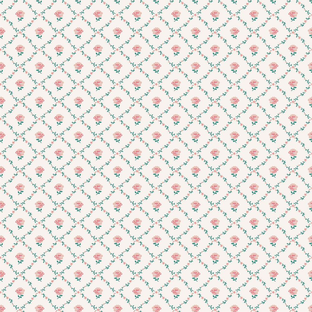 122766 - Kate Wallpaper - Coral Pink - Laura Ashley