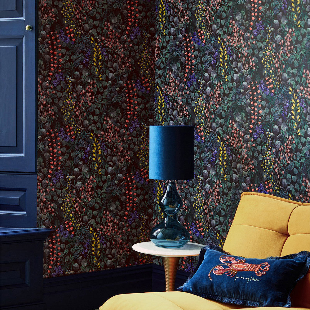 122877 - Rich Rebel Eden Brights Wallpaper - Blue - Next