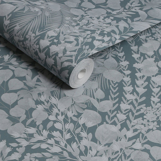 122878 - Eden Tonal Wallpaper - Blue - Next