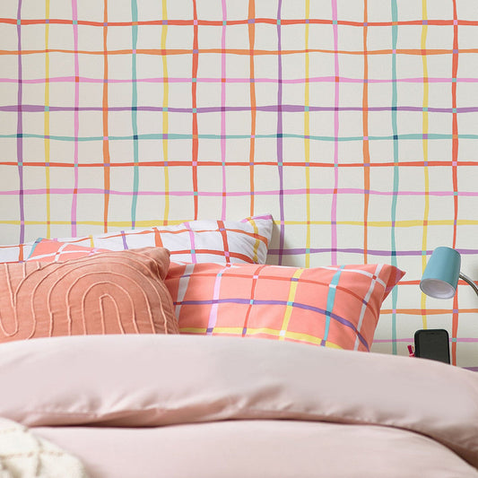 122885 - Rainbow Check Wallpaper - Multi - Next