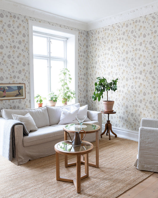 12301 - Krasseslinga Wallpaper - Gray / White - Midbec