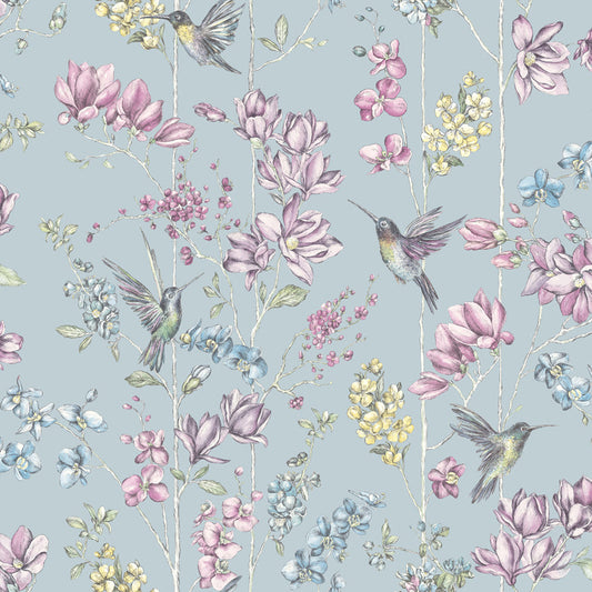 12391 - Charm Wallpaper - Duck Egg/Pink - Holden Decor
