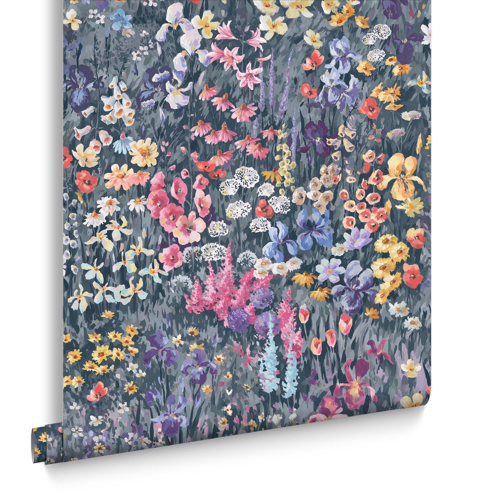 124110 - Cottage Garden Wallpaper - Midnight - Graham & Brown