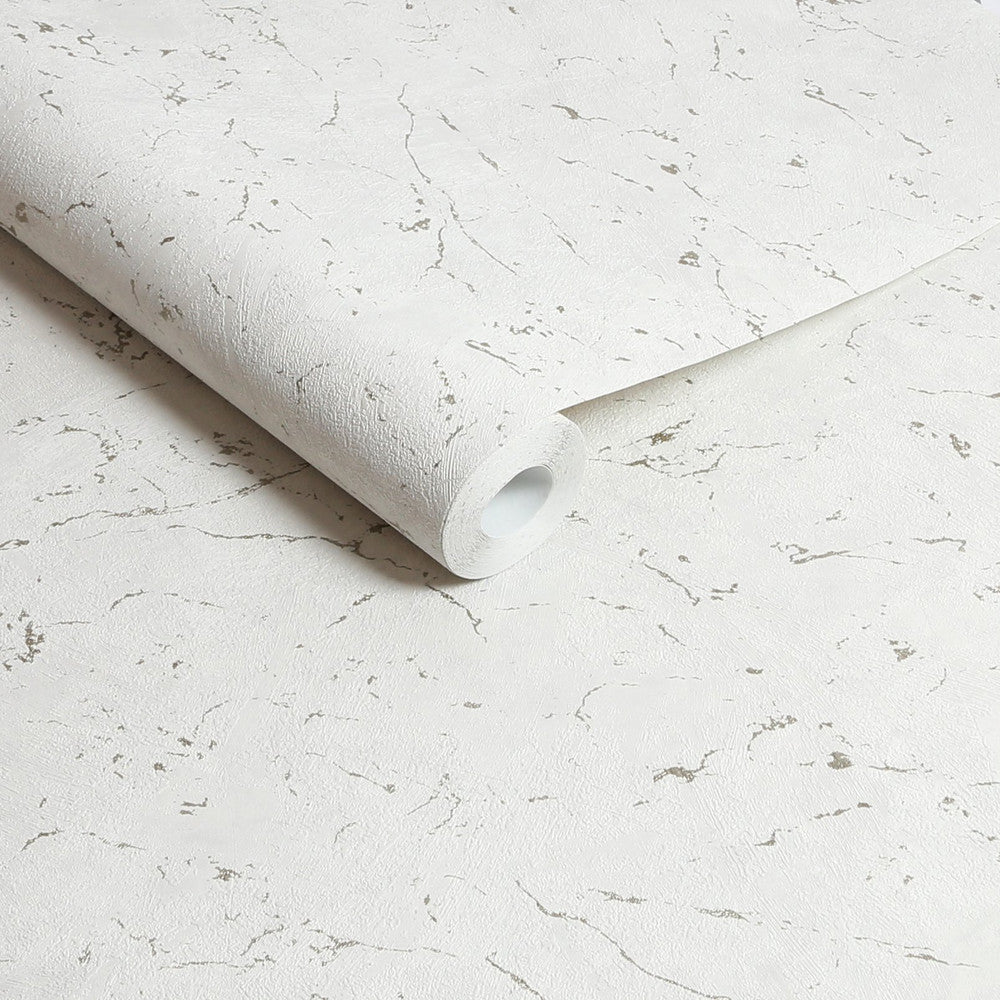 125065 - Gilded Plaster Wallpaper - Neutral & Pale Gold - Superfresco Easy