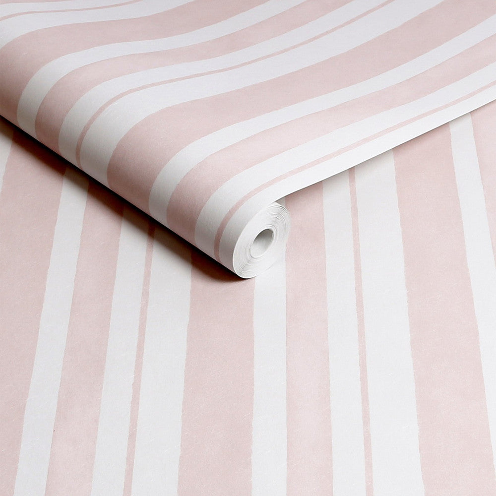 125116 - Watercolour Stripe Wallpaper - Pink - Shabby Chic